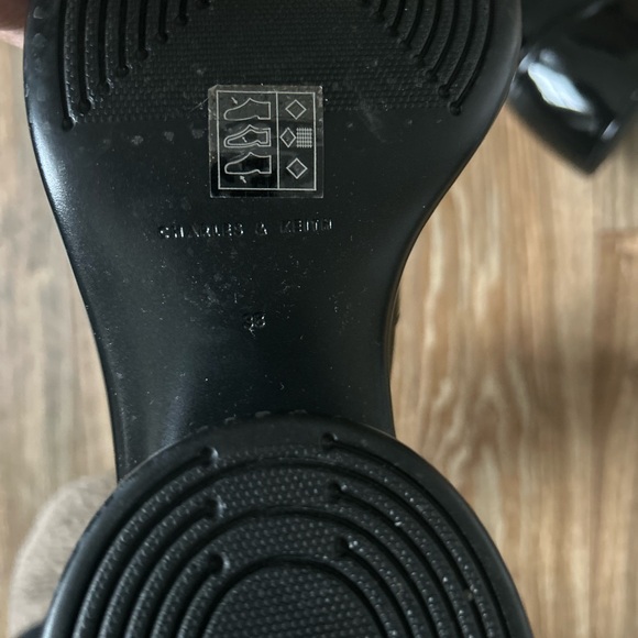 Charles & Keith Patent Black Heeled Boots - Picture 8 of 11